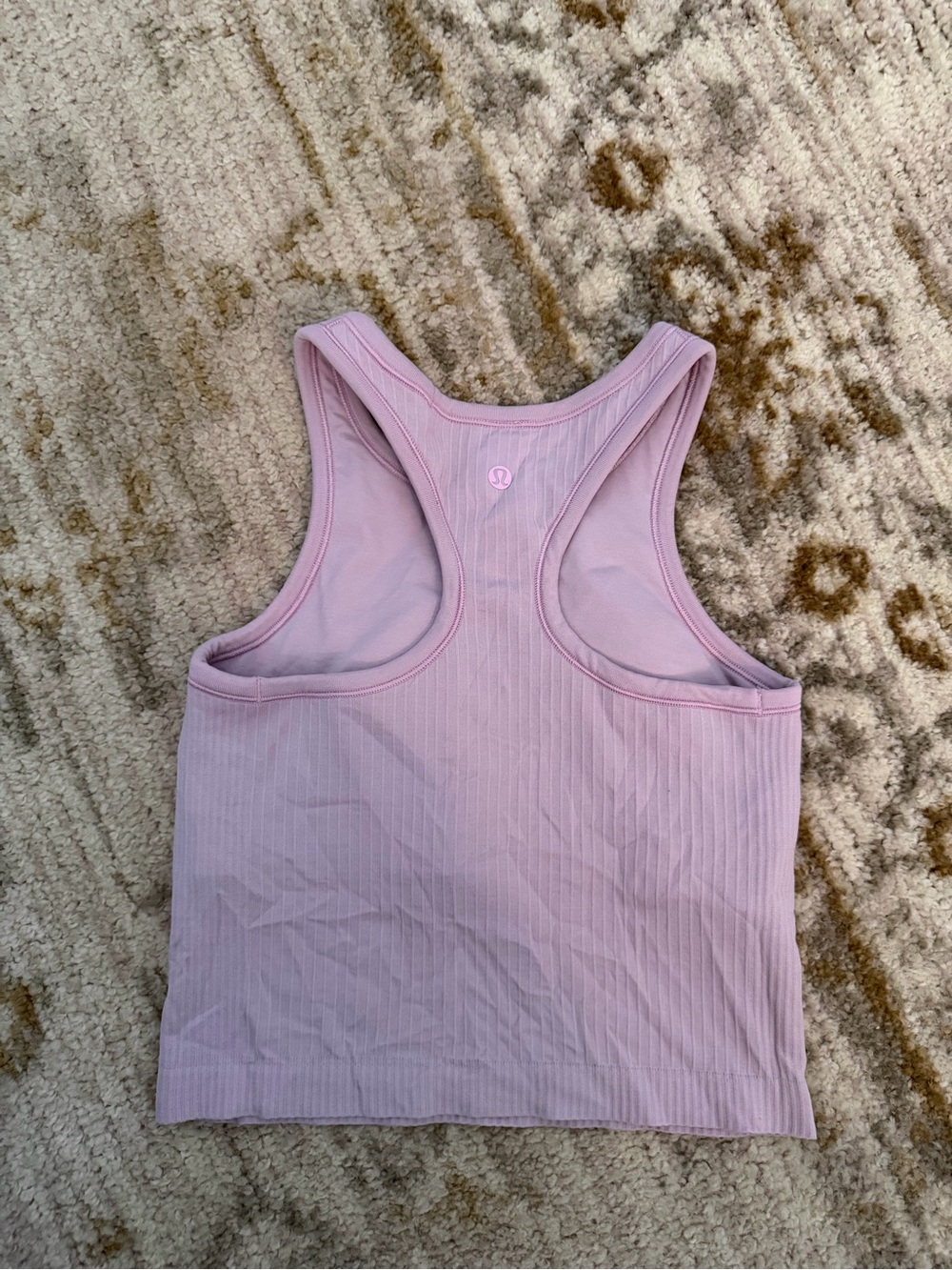 Lululemon Light Pink/Purple Ribbed Ebb to Street Racerback Tank Size 4